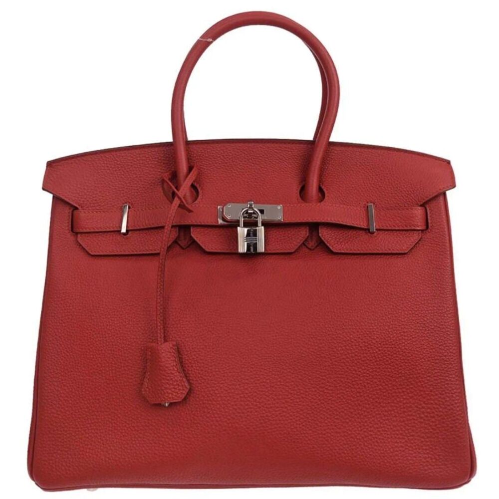 Hermes Birkin Red Togo With Palladium Hardware Red Leather Handbag